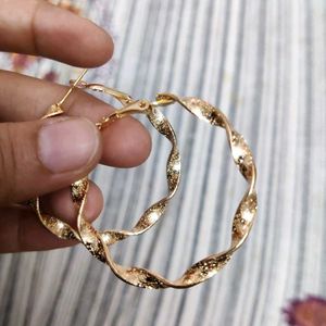 Gold Twisted Drop Earrings
