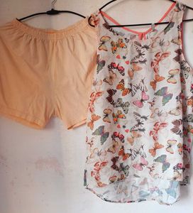 Butterfly Print Top & Shorts