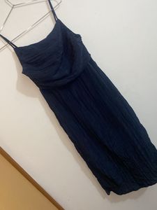 Elegant Navy Ruched Dress