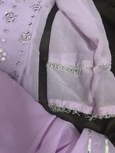 Elegant Lavender Kurta Set with Embellishments