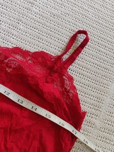Red Lace Trim Camisole
