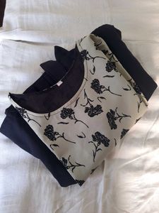Chic Black Floral Print Midi Dress