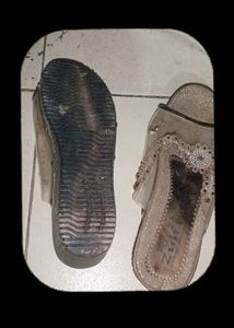 Sparkly Embellished Slip-on Sandals