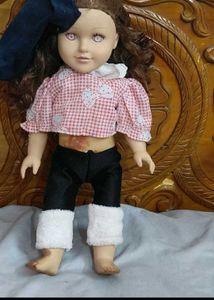 Vintage Doll with Checked Top