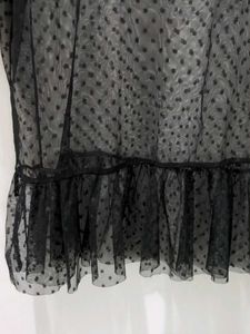 Sheer Black Polka Dot Embroidered Top