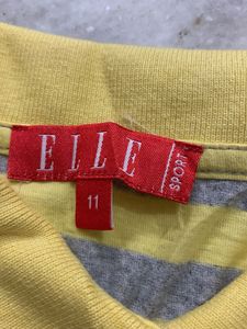 ELLE Striped quarter Sleeve Polo Shirt