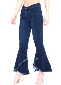Ruffle Hem Flare Jeans