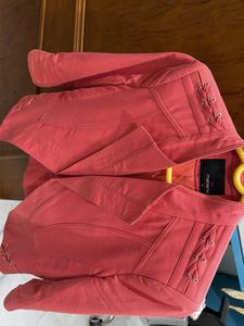 Stylish Pink Lace-Up Jacket
