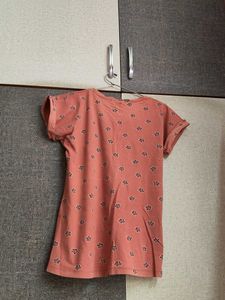 Coral Floral Print T-Shirt