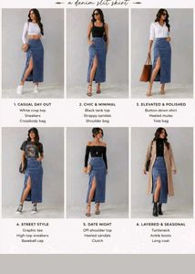 High Waist Denim Midi Skirt