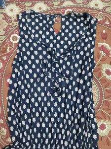 Cute Blue & White Print Dress