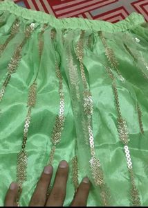 Sparkling Green Lehenga for Girls