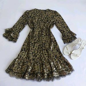 Michael Kors metallic Gold  Lace Dress✨️🪞