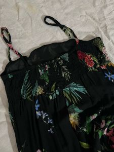 Zara Black Floral Jumpsuit