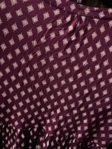 Maroon Printed Peplum Top