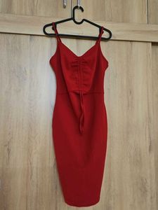 Stunning Red Ruched Bodycon Dress