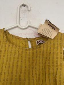 Mustard Yellow Textured Sleeveless Top