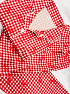 Cozy Red Gingham Pajama Set