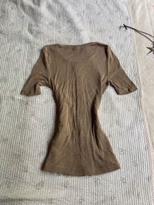 Unique Button-Up Sheer Panel Top