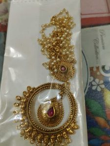 Exquisite Maangtika with Red Stone