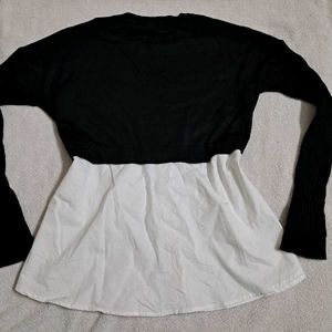 Korean Pinteresty Stylish Black &amp; White Knit Top