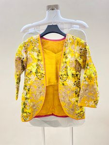 Embroidered Yellow Jacket blouse and sharara