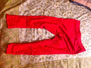 Bright Red Ethnic Pants
