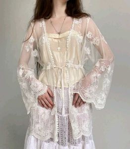 Boho White Lace Kimono Dress 🎀✨️