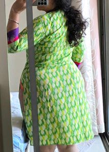 Vibrant Green Printed Kurta