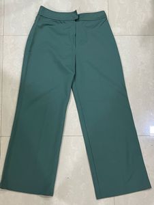 Elegant Teal Wide-Leg Trousers
