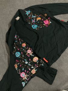 Fully Embroidered Wrap Top