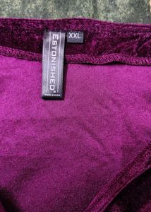 Purple Velvet Puff Sleeve Top
