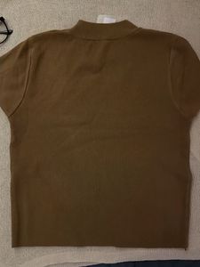 Brown Short Sleeve Knit Top