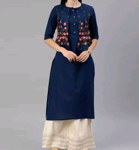 Alena Navy Blue Kurta With Jacket