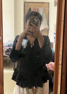 Elegant Black Peplum Top
