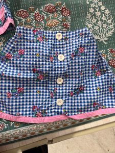 Cute Gingham Skirt Set