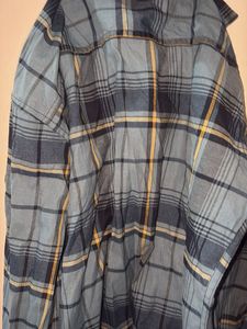 Blue Plaid Button-Up Shirt