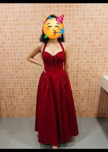 Savana Vibrant Red Halter Maxi Dress