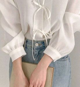White Poet Blouse with Tie