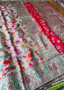 Rajwadi Pashmina Floral Print Saree
