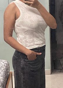 White Sleeveless Top