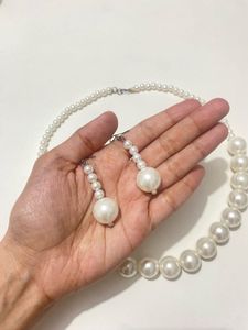 Elegant Pearl Necklace &amp; Earrings Set