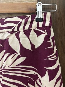 Boho Leaf Print Wide Leg Pants