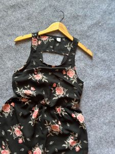 Floral Black Mini Dress