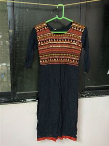 Embroidered Black Kurta