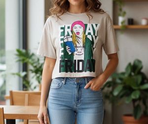 Beige Graphic Print Crop Top