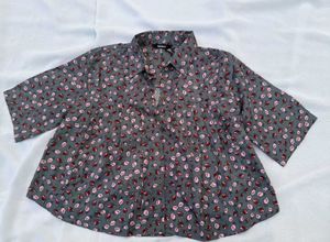 Slenor NEW Floral Print Button-Up Blouse