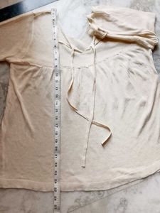 Cream Tie Neck sheer top