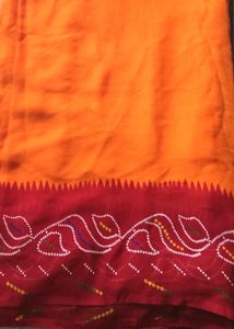 Rajasthani Saree with Embellished Border 🧡✨