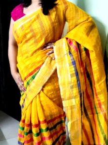 Gorgeous Yellow Saree Perfect For Haldi Event.